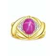 thumbnail image 3 of RYLOS Bagues pour Femmes Bague en Or Jaune 14K XOXO Câlins et Baisers Bague Pierre Précieuse 9x7 mm et Diamant Étoile de Juillet Rubis Bijoux pour Femmes Taille 7, 3 of 7