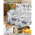 thumbnail image 4 of Nautical Light House Sofa Couch Covers for Dog,Washable Sectional Couch Slipcovers for Loveseat with Tassels,Coastal Ocean Beach Seahorse Seashell Non Slip Sofa Throw Cover Blanket Large 71x102, 4 of 8