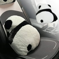 HOZVOMI Breathable Mesh Car Seat Cushion - Cute Design with Bearcat Headrest and Lumbar Support, Non-Slip for Summer, Universal Fit for Car, Office Chair, Home - Black, 49x43cm