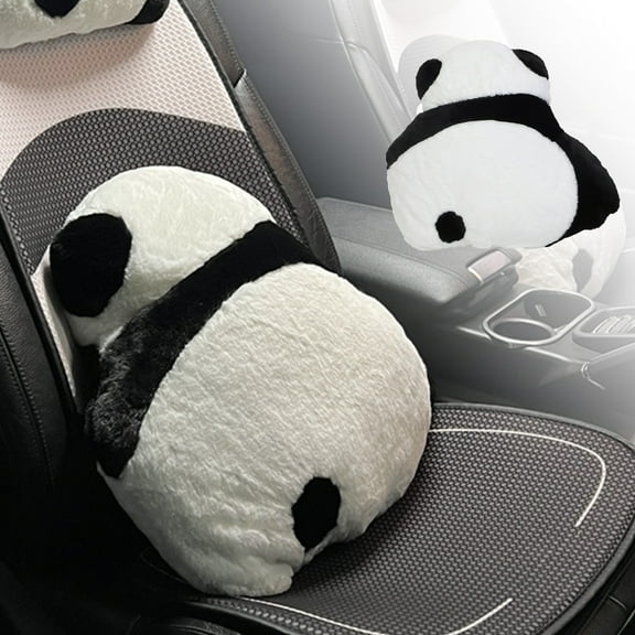 HOZVOMI Breathable Mesh Car Seat Cushion - Cute Design with Bearcat Headrest and Lumbar Support, Non-Slip for Summer, Universal Fit for Car, Office Chair, Home - Black, 49x43cm