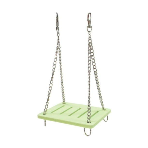 Accesorios colgantes para mascotas de hámster Decoración estable Hamaca Hamaca Ejercicio Molar Molar Postón colgante para pinzones Páreos para pájaros Verde