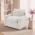 thumbnail image 6 of Bonzy Home 3-in-1 Pull Out Sofa Bed Chair, Soft Fabric Convertible Design with Side Storage, White, 6 of 7