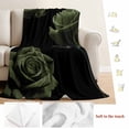 thumbnail image 5 of Sage Green Rose Blanket Soft Cozy Warm Throw Blanket for Couch, Plush Fuzzy Flannel Fleece Blankets for Sofa, Vintage Abstract Garden Flower Floral Black Bed Blankets Gifts for Men, 50"x60", 5 of 9
