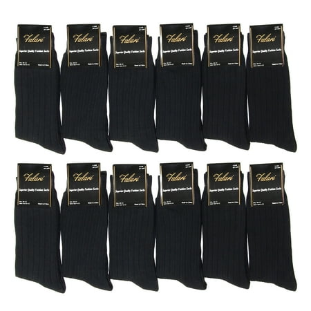 - Falari 12-Pack Men Dress Socks Size 10-13 Fit Shoes Size 6-10 (Black)