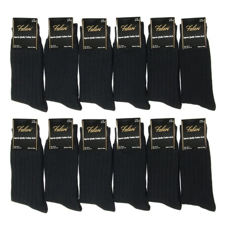 Falari 12-Pack Men Dress Socks Size 10-13 Fit Shoes Size 6-10 (Best Dress Shoes To Wear Without Socks)