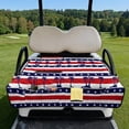 thumbnail image 2 of Yuyamidu Golf Cart Seat Covers with Front Pockets Soft Golf Cart Seat Towel Blanket for 2 Passenger Seats All Weather Protection, 4th of July, 2 of 8