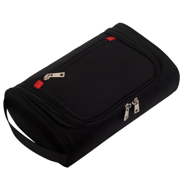 Neceser de viaje impermeable para hombre, bolsa de lavado de esteticista, bolsa de afeitar de negocios de cuero para baño, bolsa de ducha para mujer con mango resistente JFHHH pequeña