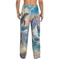 thumbnail image 6 of Mens Pajama Pants, Dolphin Rainbow Horse Soft Sleep & Lounge Pants for Men, Cuteness Casual PJ Bottoms Pants with Pockets, 6 of 7
