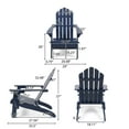 thumbnail image 5 of Cara Outdoor Acacia Wood Foldable Adirondack Chairs, Set of 2, Navy Blue, 5 of 6
