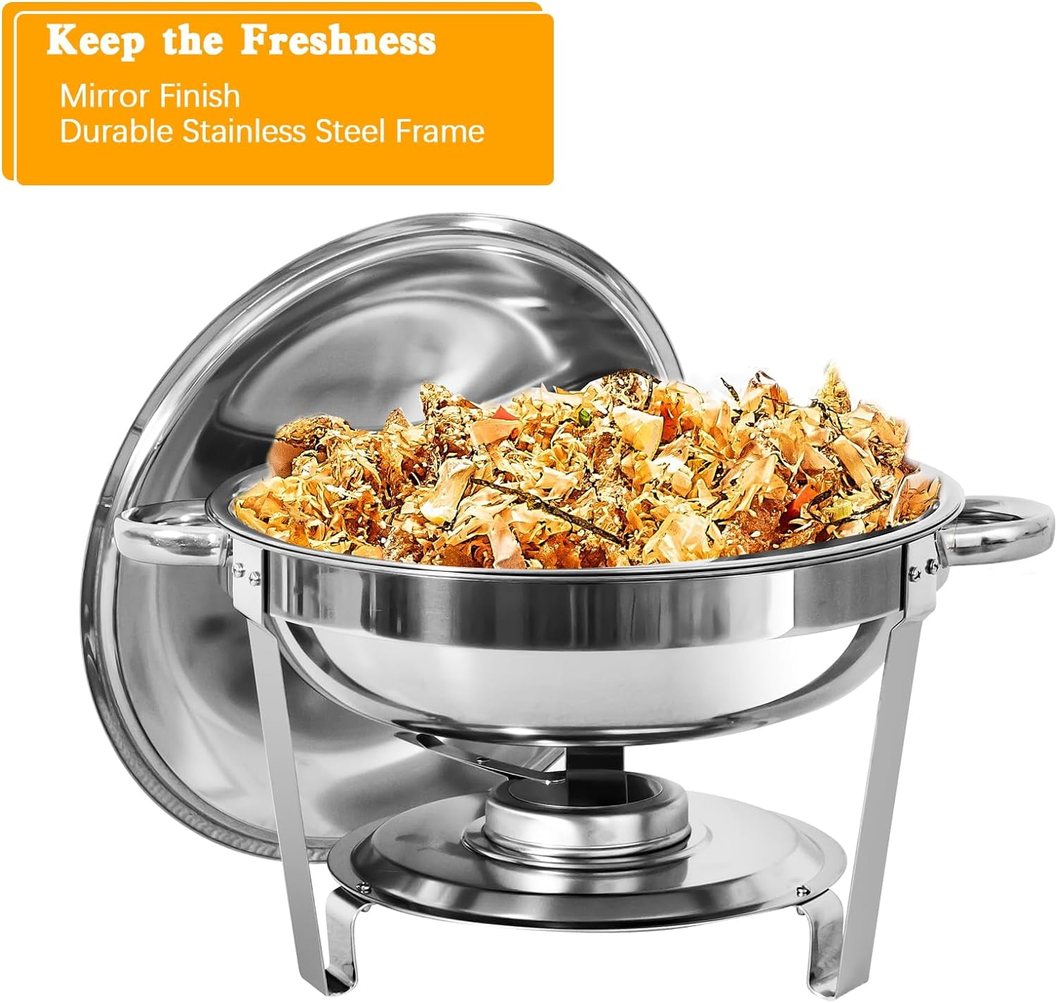 PRIJESSE 2 Packs 6 QT Chafing Dish Buffet Set, Stainless Steel Chafing Dishes with Lid for Parties Buffet Weddings Events