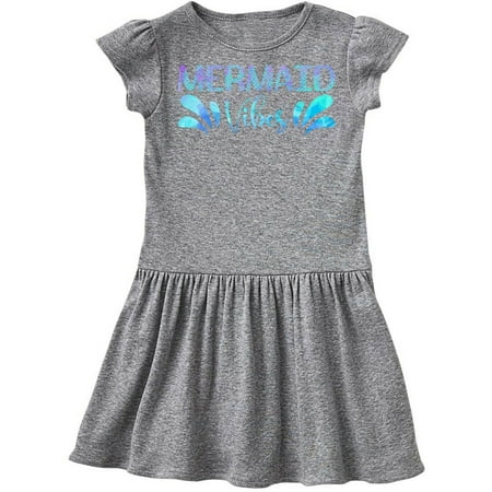 

Inktastic Mermaid Vibes Text in Blues Gift Toddler Girl Dress