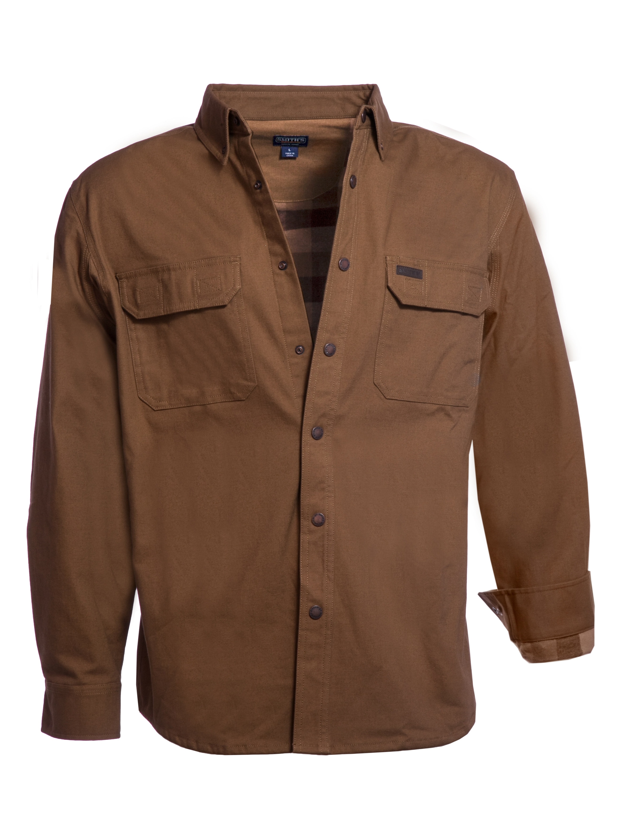 Smith's Workwear - Men's Flannel-Lined Full-Swing Stretch Work Shirt