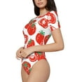 thumbnail image 2 of Haiem Hand Drawn Tomatoes Women's Crew Neck Short Sleeve Bodysuit Tops Stretchy Slim Basic-XX-Large, 2 of 9