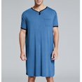 thumbnail image 3 of Chemise Longue, Pyjama, Col en V, Manches Courtes, Poches Poitrine à Col Uni, Respirant, Pull, 3 of 4