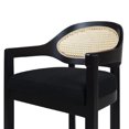 thumbnail image 5 of Americana Mid-Century Modern 26" Cane Back Counter Stool,Jet Black Woven,Black Wood+Fabric+Rattan Furniture Dining Seating for Dining, 5 of 11