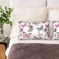 thumbnail image 2 of KLL Beautiful Butterfly Pattern Silk Pillowcase for Hair and Skin Standard Size 20"X 30" Soft Breathable Pillow Covers for Sleeping, 2 of 6