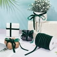 thumbnail image 4 of 50 Yards(45.72m) Single Face Velvet Ribbon 10mm Wide Dark Green Vintage Velvet Trim Trimming Satin Ribbon Rolls Polyester Single Face Spool for Wedding Holiday Gift Wrapping Sewing, 4 of 7