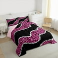 thumbnail image 3 of jejeloiu Wild Cheetah Pattern Bedding Comforter Set,Modern Abstract Aesthetic Twin Comforter Sets,Pink Black Bedding Set For Boys Girls,Super Cozy Room Decor Reversible,2 Pieces, 3 of 8