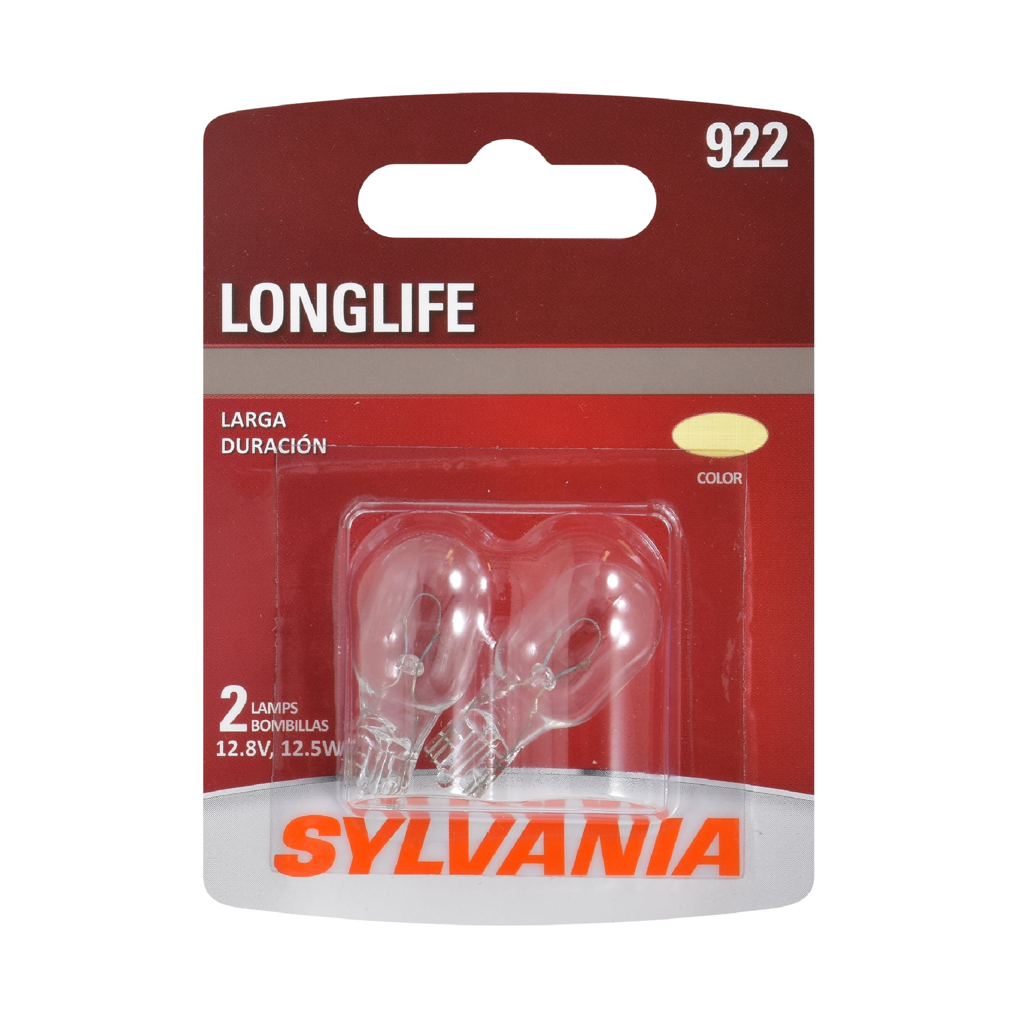 Sylvania 922 Long Life Automotive Mini Bulb, Pack of 2.