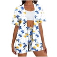 thumbnail image 2 of LEWKW Women's Boho 3 Piece Outfits Floral Print Kimono Cardigan Crop Top & Shorts Sets Summer Beach Vacation Lounge Wear Matching Cover up Suits, 2 of 6