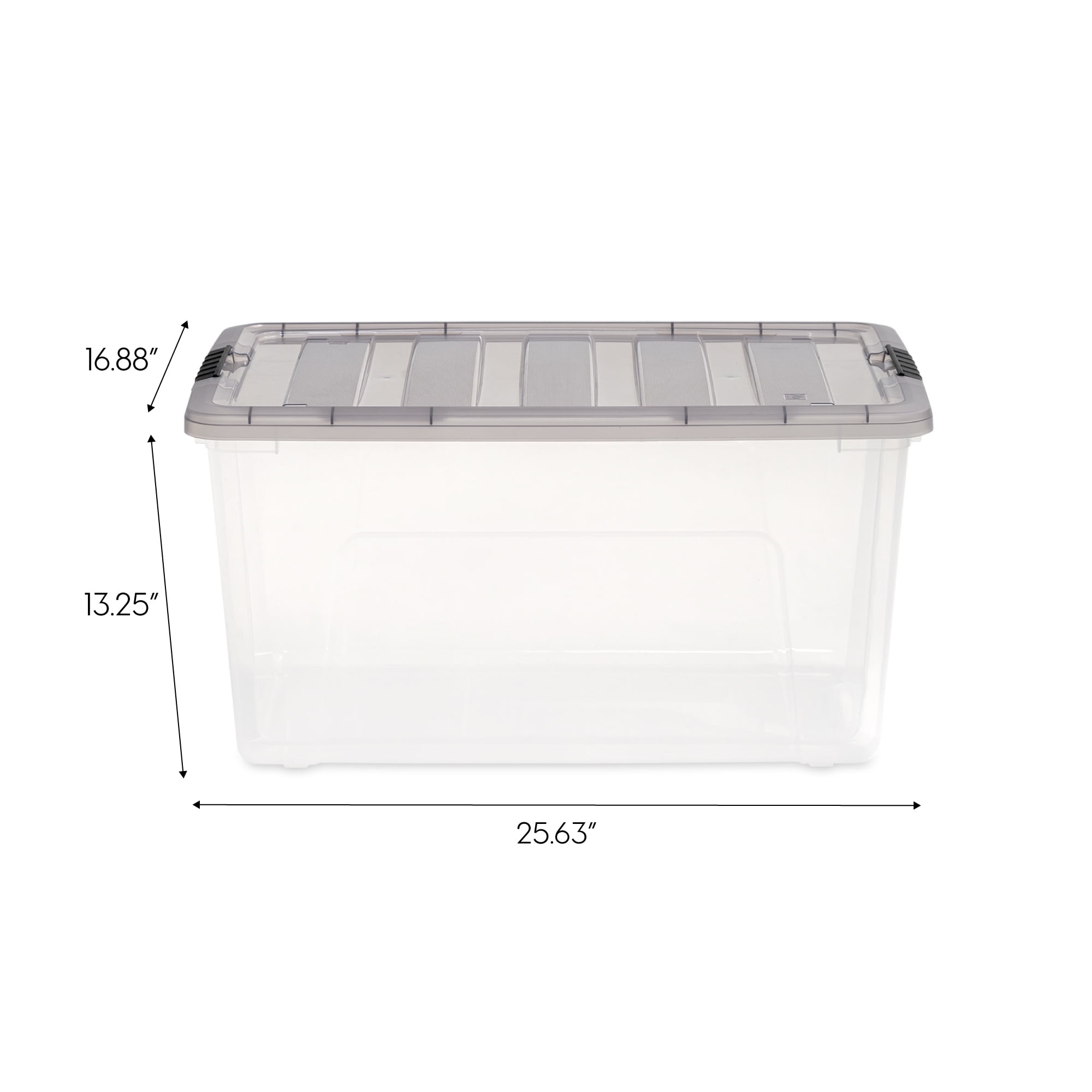 HUBERT® 22 Qt Clear Plastic Storage Container - 11L x 11W x 15 3/4D