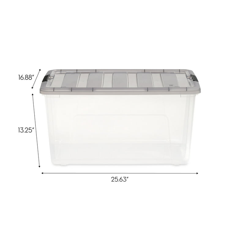 IRIS USA 70 Quart Stack and Pull Clear Nesting Latching Storage Container  Tote