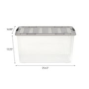 IRIS 72 Qt. Plastic Storage Bins with Lids, Stackable Storage Containers, Totes, 3 Pack