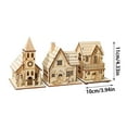 thumbnail image 3 of Christmas Light Up Wooden Houses - 3pcs Unfinished Wooden Village with LED Lights, Mini House Desktop Decor for Xmas Landscape, Centerpieces, and Anthropology Home Decor, 3 of 9