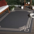 thumbnail image 2 of SAFAVIEH Courtyard Abagail Bordered Indoor/Outdoor Area Rug, Anthracite/Light Beige, 5'3" x 7'7", 2 of 15
