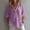 Purple, variant on Dxzfnsa Women Blouses Womens Half Button Down Solid Color Pullover Shirt Linen Shirts Cotton Linen Short Sleeve Summer Lapel Collared Blouses
