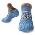 thumbnail image 4 of Hombres Mujeres Invierno Interior Slippers Calcetines Calcetines calientes de piso difuso (24 cm) Azul, 4 of 4