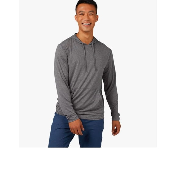 32 DEGREES 32D Cool Classic Long Sleeve Hooded T-Shirt Grey Heather,X-Large