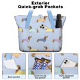 thumbnail image 2 of Tote Bag for Women - Colorful Funny Dachshund Shoulder Bag - Large Utility Work Duffle Bag with Zipper Handbag for Travel, Work, Sprots, 2 of 5
