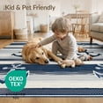 thumbnail image 4 of ODIKA 8'x10' Washable Area Rug Round Navy Abstract Nautical Wave Slate Cream Extra Large Circle for Living Room, Under Sectional, Family , Durable, Non-Slip, 4 of 7