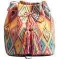 thumbnail image 1 of LHSHID Ethnic Tote Bag for Women Canvas Handbag Bohemian Bucket Bag Retro Shoulder Crossbody Bag with Tassels, 1 of 6