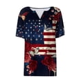 thumbnail image 4 of Homenesgenics 4th of July Womens Tops Plus Size 4x 5x Fourth of July Button-Down Short-Sleeve V-Neck Summer T-Shirts Independence Day Printed Tee Multicolor XL, 4 of 9
