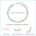 thumbnail image 2 of Amazonite & Moonstone Inspirational Beaded Bracelet - "Braver Stronger Loved" Gift with Sentiment Card, 2 of 5