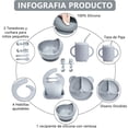 thumbnail image 3 of Platos para Bebé ALIYU Gris con Ventosa y Baberos de Silicona Sin BPA, 3 of 8