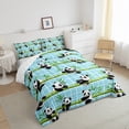 thumbnail image 2 of Castle Fairy Animal Panda 3-Piece Full Size Comforter Sets,Botanical Plants Bedding Comforter Set,Geometric Plaid Lightweight Bedding Sets,Breathable Kawaii Home Decor,Reversible, 2 of 8