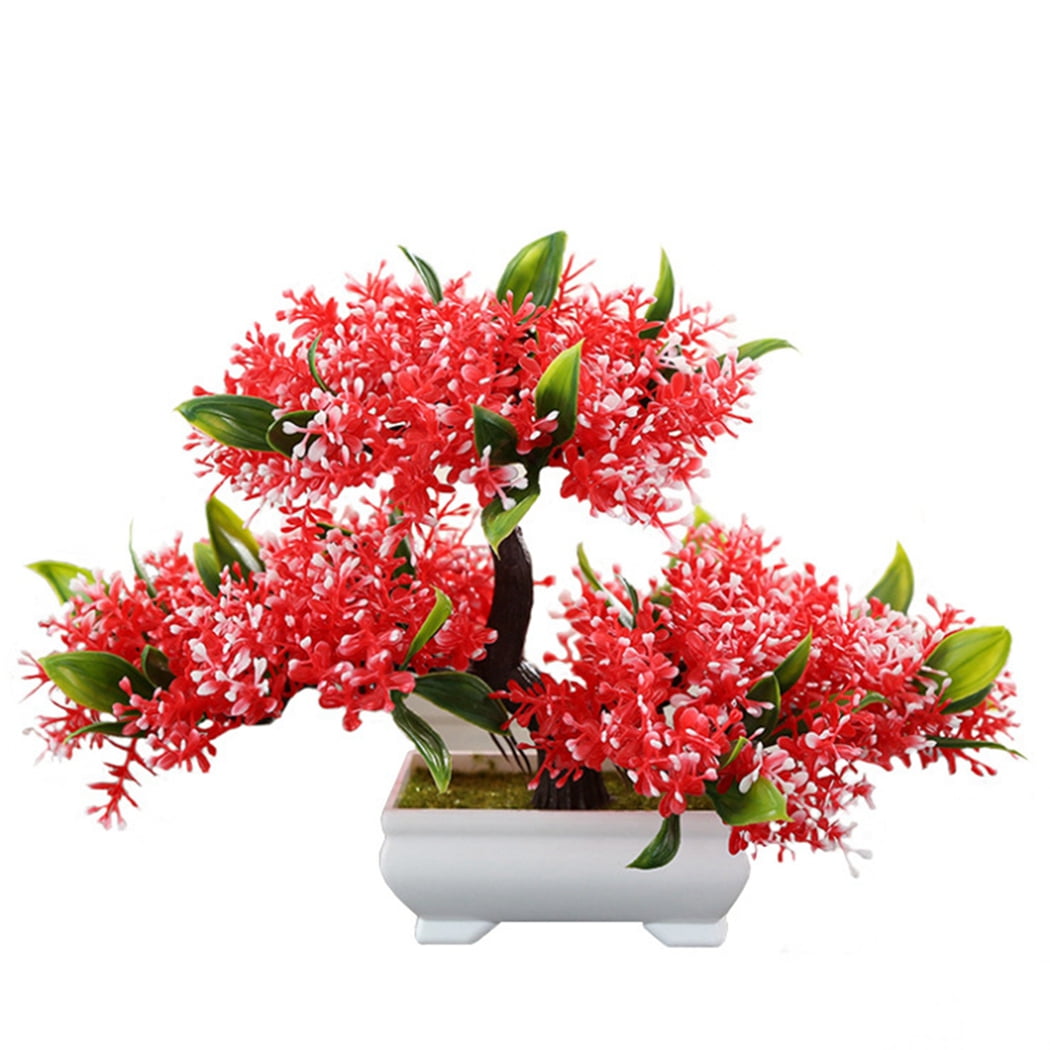 Coofit Artificial Bonsai Tree Decorative Faux Potted Plant Fake Plants