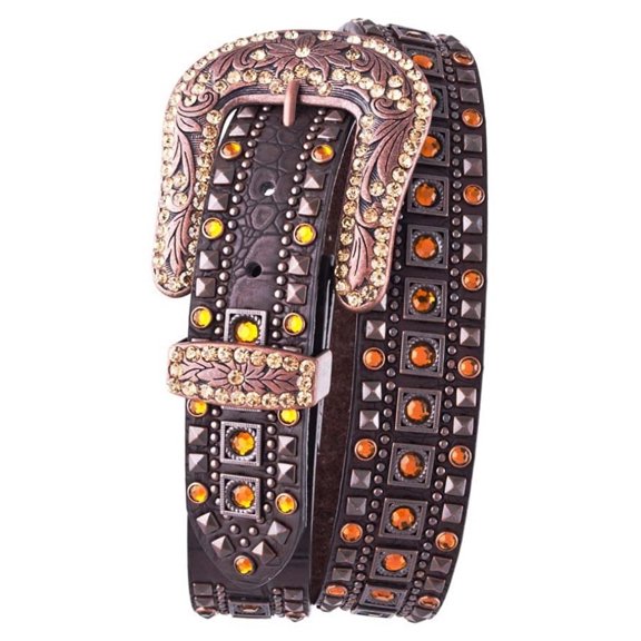 Nomad Creek Women's Rhinestone Studded Leather Belt
