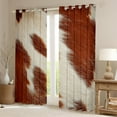 thumbnail image 2 of Milk Cow Print 30%-50% Blackout Curtains,Brown Highland Cow Cowhide Window Treatments,Rustic Farmhouse Animals Skin Western Curtains & Drapes, Window Curtains Bohemian Decor, 2 of 5