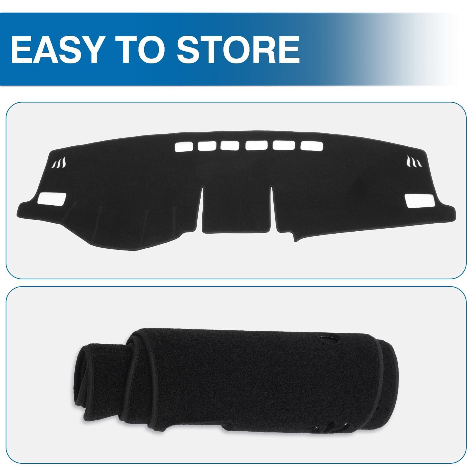 GUANGHUI Car Dash Cover Mat for Toyota RAV4 2019-2025 Left Hand Driving Non-Slip Center Console Dash Cover Interior for Toyota RAV4 Accessories Custom Fit Dash Mat Sunshade Windshield Glare Black
