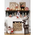 thumbnail image 3 of Black Christmas Mantel Scarf Fireplace Decorations for Living Room, Winter Snowman Squirrel Tree Snowflake Fireplace Mantel Scarf Cover Runner for Halloween/Thanksgiving/Christmas Decor 70"x17", 3 of 6
