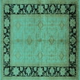 thumbnail image 1 of Ahgly Company Indoor Square Oriental Turquoise Blue Industrial Area Rugs, 3' Square, 1 of 4