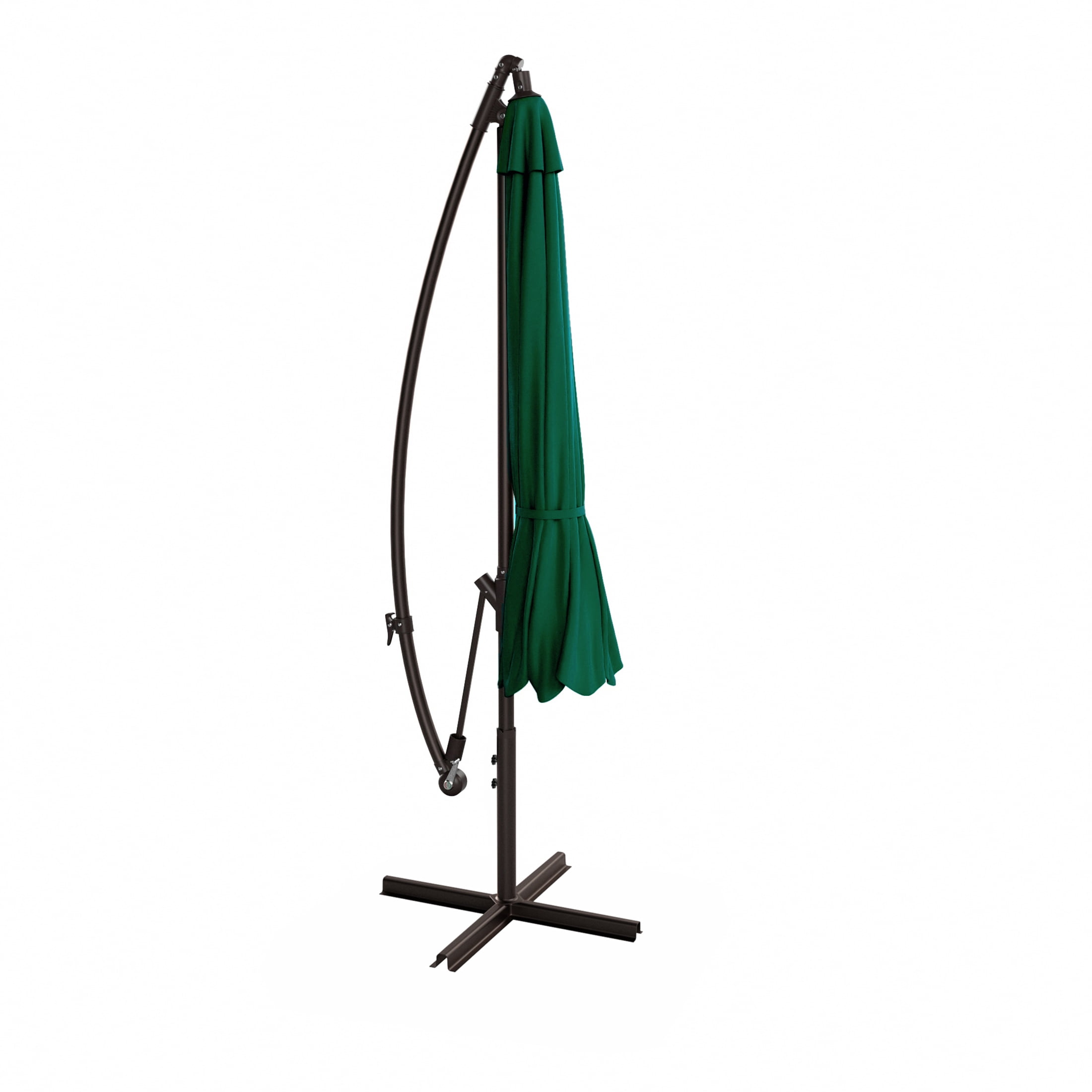WestinTrends Julia 10 Ft Cantilever Umbrella Outdoor Patio Shade Market Hanging Offset Umbrella with Infinite Tilt and Easy Open Crank Lift, Dark Green