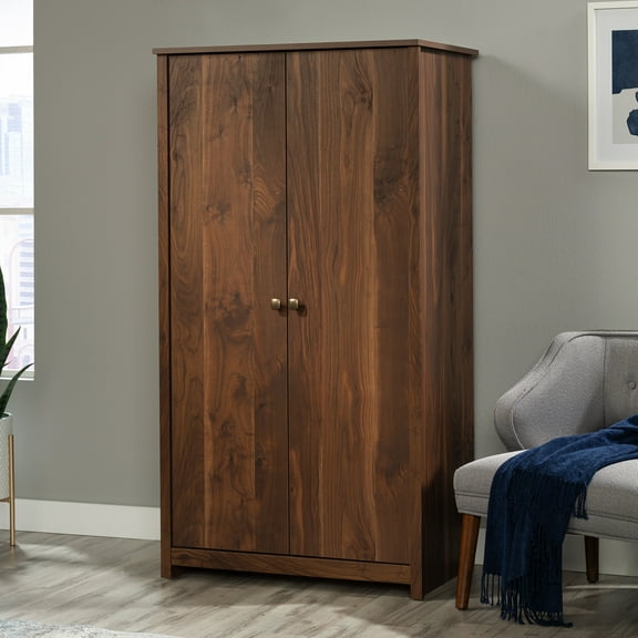 Sauder River Ranch Storage Cabinet Grand Walnut finish