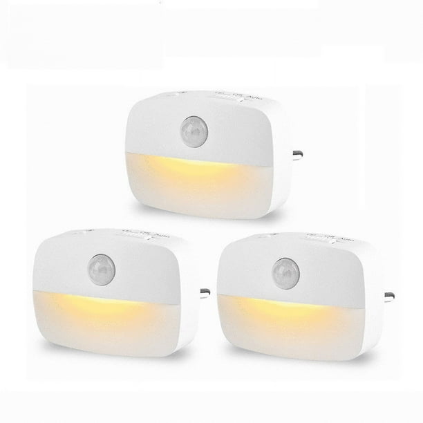 Luz nocturna enchufable con inducción del cuerpo humano inteligente LED para el hogar, dormitorio, habitación de los niños, baño