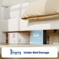 thumbnail image 6 of Greenstell Queen Size Bed Frame with Upholstered Storage Headboard and LED Light, Bed Platform with Charging Station, USB Ports, Under-bed Storage, White, 6 of 8