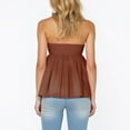 thumbnail image 3 of Vmvidoty Women's Tube Tops Ruffle Hem Sleeveless Peplum Bandeau Strappy Cami Tank Top Brown S, 3 of 7